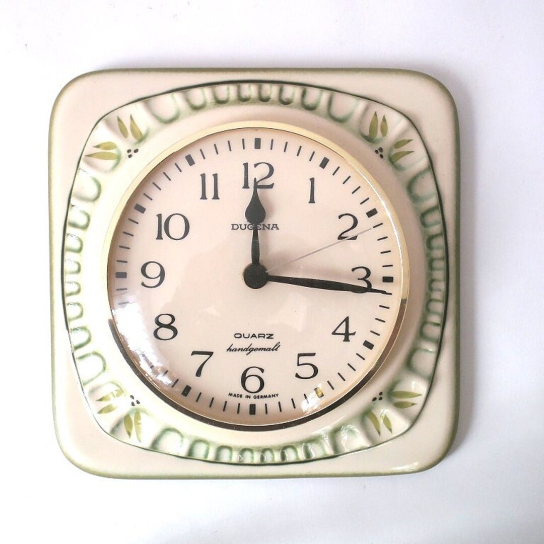 Vintage Ceramic Wall Clock Handpainted Decor Germany 1970s Etsy