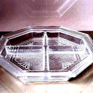Vintage Wmf lead crystal dish Vitrine 1907, Art Nouveau lead crystal glassware, Art deco glassware service a hors d oeuvre dish antipasteria