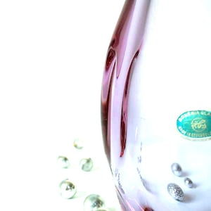 Bohemian Czech glass vase, Czechoslovakia glass vase, Czech art vase, violett colored glass vase, heavy glass vase, 60s glass vase, mcm vase