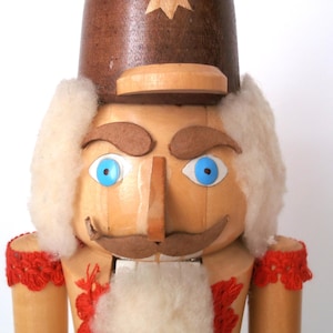 XL Vintage German Wooden Nutcracker, GDR Made, Ore Mountains Figurine