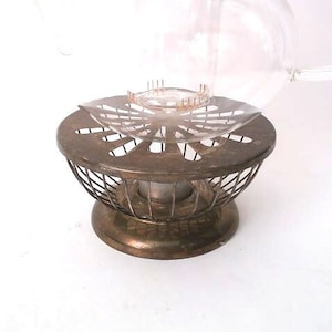 Vintage tea pot warmer metal, vintage trivet West Germany, table decoration, 60s 70s, tea time, plate warmer, portable heater, Stoevchen