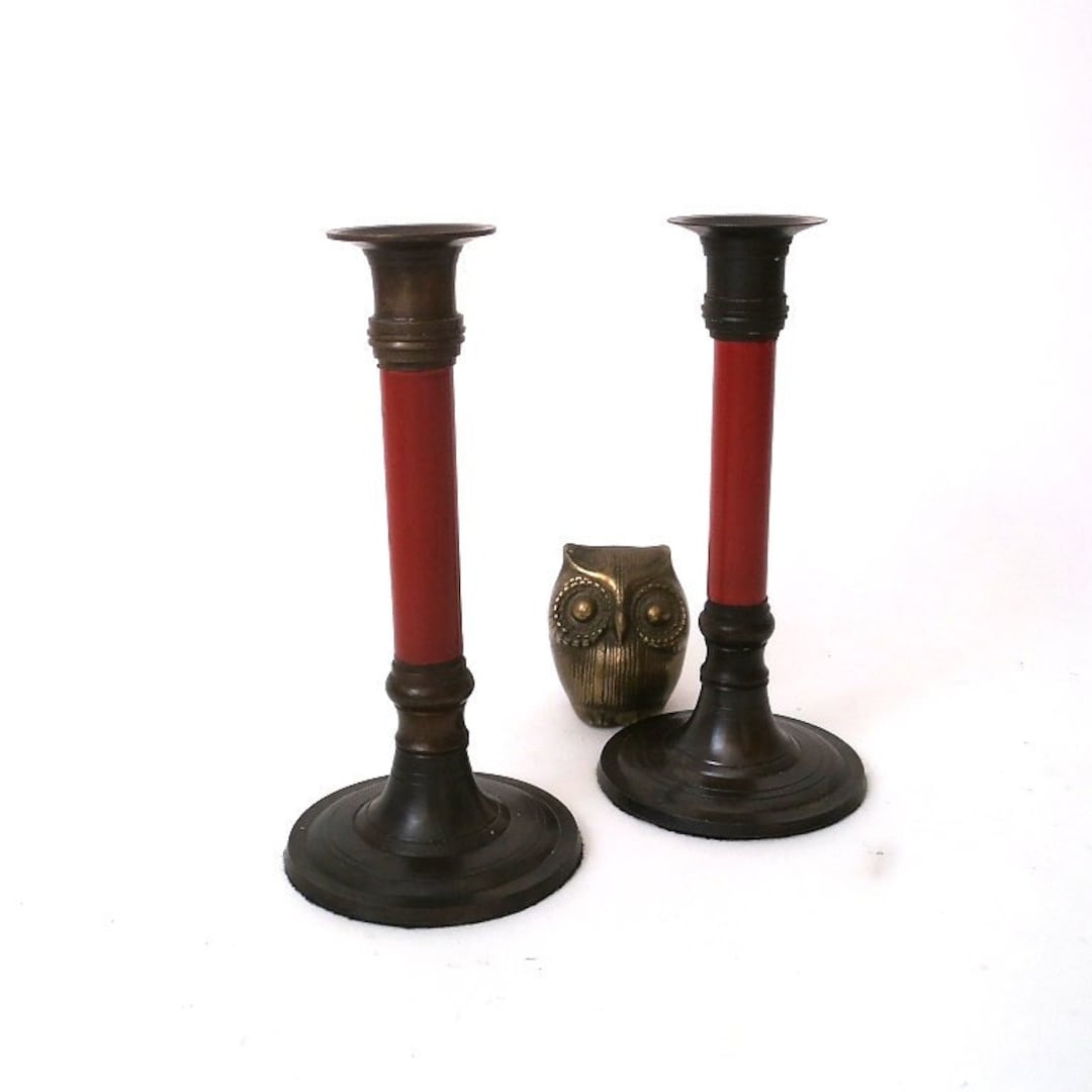 Vintage Boho Candlestick Holder, Set of Two Candlestick Holders ...