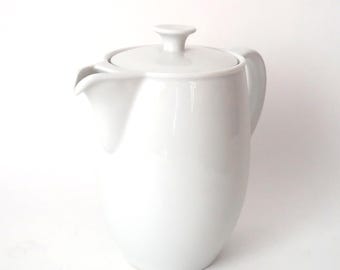 XL Vintage tea pot coffee pot Schönwald West Germany 70s, mid century tea pot, vintage bright white porcelain tea pot, coffee lover gift