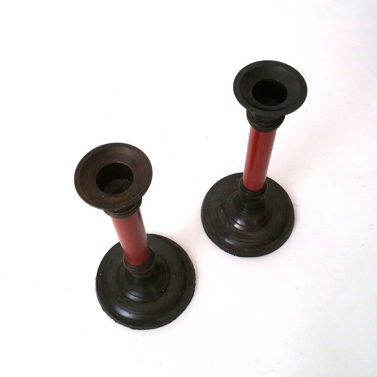 Vintage Boho Candlestick Holder, Set of Two Candlestick Holders ...