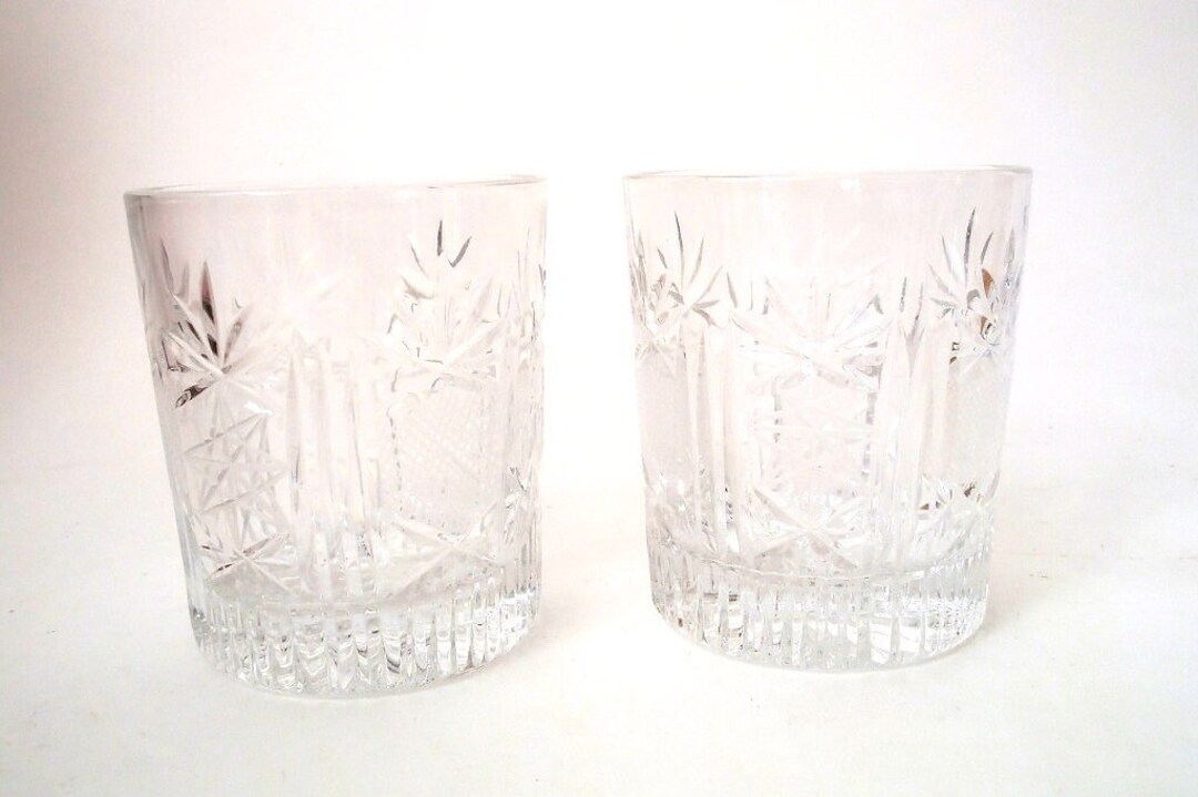 Vintage Lead Crystal Whiskey Glasses Mid Century Whisky Etsy