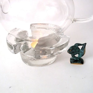 Glass teapot warmer, plate warmer, glass plate warmer, tea warmer, food warmer, coffee pot warmer, vintage glass warmer, candle holder