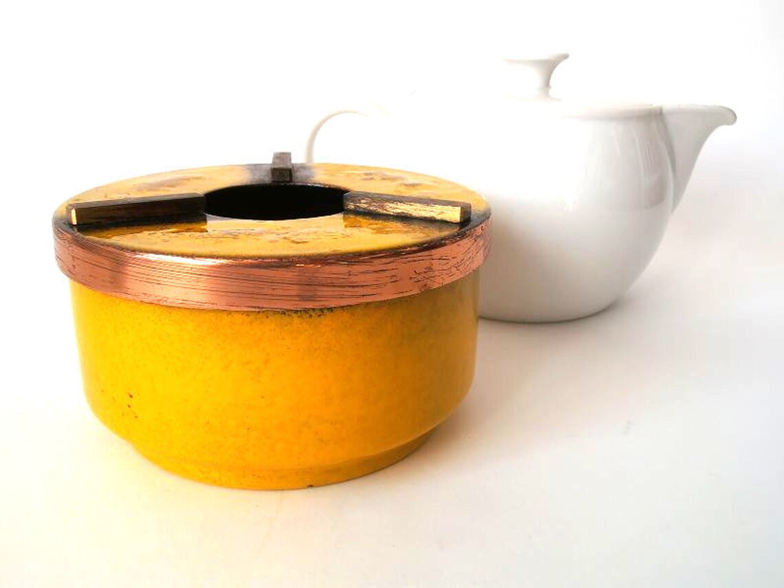 Vintage enamel tea pot warmer mid century enamel plate Etsy