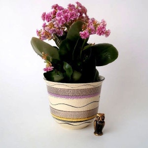 Vintage ceramic planter, 50s indoor gardening plant pot, ceramic plant pot, wgp mid century planter, handpainted decor planter