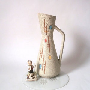 Large vintage floor jug vase, entrance area vase, 50s ceramic floor vase, mid century floor vase, west german pottery clay vase, 60s