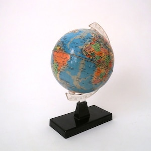 Vintage earth globe, desk world globe, world globe on acrylic stand, world globe, desk earth globe, vintage desk globe GDR East German Globe