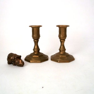Vintage brass candlestick holder, set of two candlestick holders hollywood regency, West Germany 70s, mid century brass candlestick