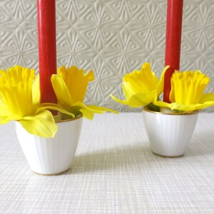 Set of 2 mid century porcelain candle stick holders, Thomas West Germany MCM 1960s, festive table decor - vintage wedding