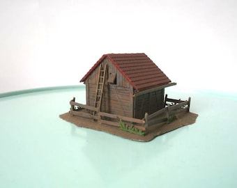 Vintage model train house, architects miniature house, mcm model railway house, miniature railway house, railroad train kit building