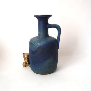 Mid century modern WGP jug - vase, vintage fat lava vase turquoise blue, west german pottery, space age, studio art jug, vintage ceramic 70s