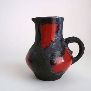 Fat lava vase, handle jug, vintage jug, vase Marei, Fat Lava, mid century modern, west german pottery, WGP, studio art pottery, ceramic