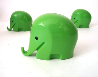 3 Vintage money box elephant Drumbo elephant piggy bank Germany, 70s design, gift for children mid century piggy bank, savings box elephant