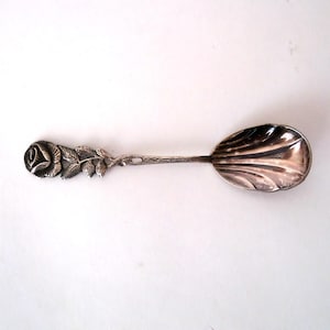 Silver plated sugar spoon Hildesheimer rose, small sugar spoons, rose decor spoon, 100 Antiko silver plated flatware Hildesheim rose