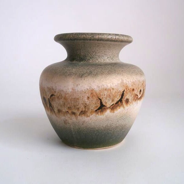 Vintage Ceramic Vase Scheurich 202-13, Fat Lava Mid Century Modern