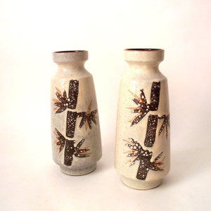 Set of two vintage ceramic / clay 70s vase , mid century  clay vase, german pottery vase, fat lava ceramic vase, space age vase, wgp
