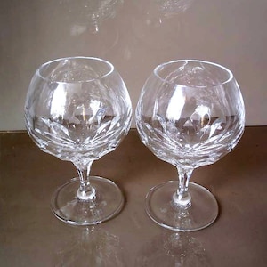 Vintage lead crystal cognac glasses, mid century cognac tumblers , set of 2 low ball Nachtmann cognac glasses, mcm German glas