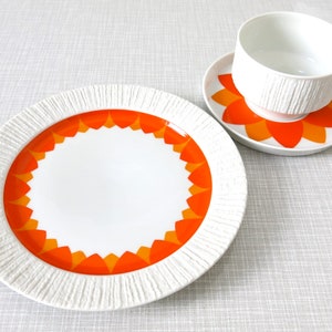 Mid century breakfast set - 3 piece - Thomas Rosenthal - Arcta orange - Richard Scharrer - bisque matte - West Germany 60s