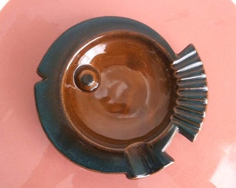 Vintage ceramic ashtray, mid century fish ashtray, made in West Germany, mcm ashtray, fish ceramic ashtray, clay ashtray, gift for smokers