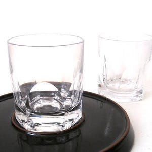 Set of two vintage lead crystal whiskey glasses hand cut, mid century whisky tumblers , set of 2 low ball whisky glasses , mcm German glas