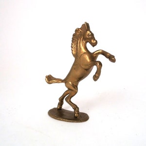 Vintage brass foal figurine, foal horse brass figurine, mcm brass figurine, German fairy tale statuette, mid century brass horse statue