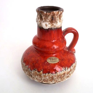 Wgp vase, fat lava vase, vintage Jopeko vase, mid century modern vase, west german pottery, space age, studio art jug, vintage ceramic, 70s