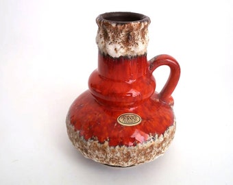 Wgp vase, fat lava vase, vintage Jopeko vase, mid century modern vase, west german pottery, space age, studio art jug, vintage ceramic, 70s