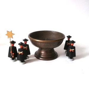 Brutalist candle holder, mid century bronze candle holder bowl, vintage 1 flame candle holder, mcm massive bronze candle stick holder