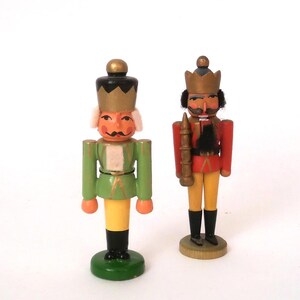 Vintage Miniature Wooden Nutcracker, Erzgebirge Ore Mountain GDR German Christmas Decor
