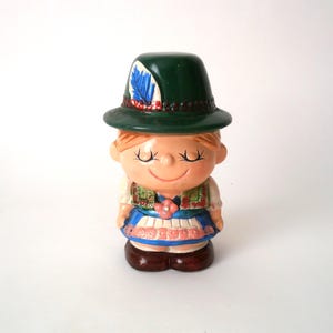 Vintage ceramic piggy bank Bavarian girl, vintage money box, Bavarian girl savings bank, 70s/ 80s coin collector,  money box, mcm home decor