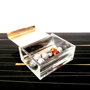 WMF jewelry box acrylic Cromargan box, 70s acrylic  jewelry box, bits and pieces box, trinket box, 70s box
