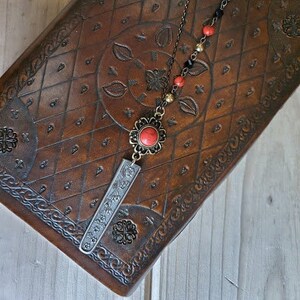 Crimson Flower / Repurposed Silverware Jewelry