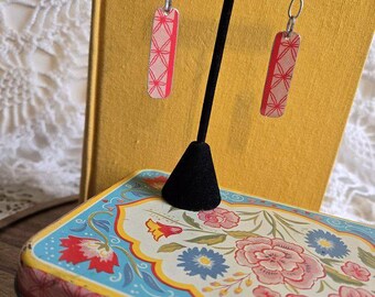 Geometric Earrings / Recycled Vintage Cookie Tin Earrings
