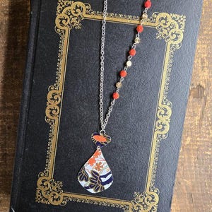 Cherry Blossom Tin Necklace - Recycled Tin Jewelry
