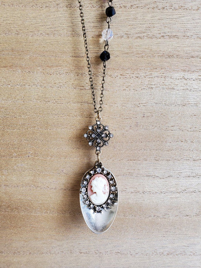 Spoon Cameo / Recycled Silverware Jewelry - Etsy