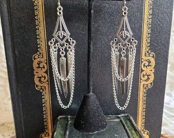 Fork Tine Chandelier Earrings / Recycled Silverware Jewelry