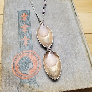 Seeing Double / Recycled Spoon Necklace / Silverware Jewelry