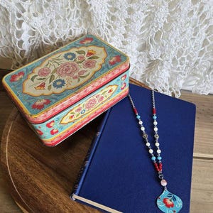 Blooming Under Water - Vintage Upcycled Floral Tin Jewelry