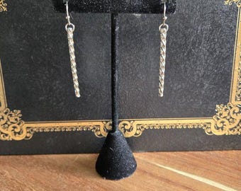 Spiral Icicle / Recycled Silverware Jewelry / Teaspoon Earrings