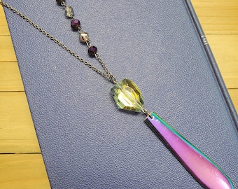 Recycled Iridescent Silverware Necklace