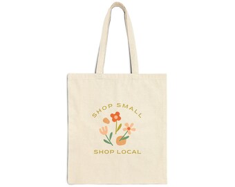 Shop Small Flower Tote Bag | Cotton Canvas Tote
