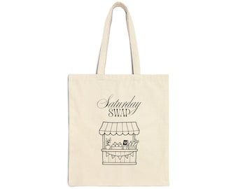 Saturday Swap Market Tote Bag | Farmers Market Illustration