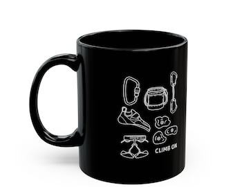 Climbing Graphic Mug | Black 11oz 15oz