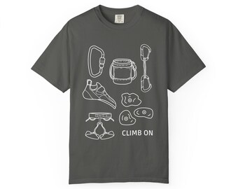 Rock Climbing Shirt | Climber Graphic Tee, Bouldering Topo Art