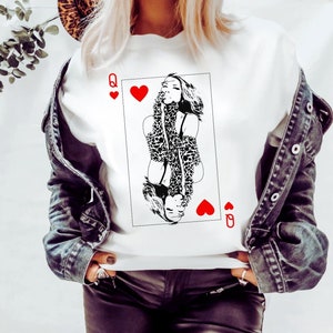 Shania Twain Queen of Hearts Poker Card Shirt Let&#39;s go Girls Tee I feel like a Woman Casino Vegas Nashville TN TShirt 90s Graphic T leopard