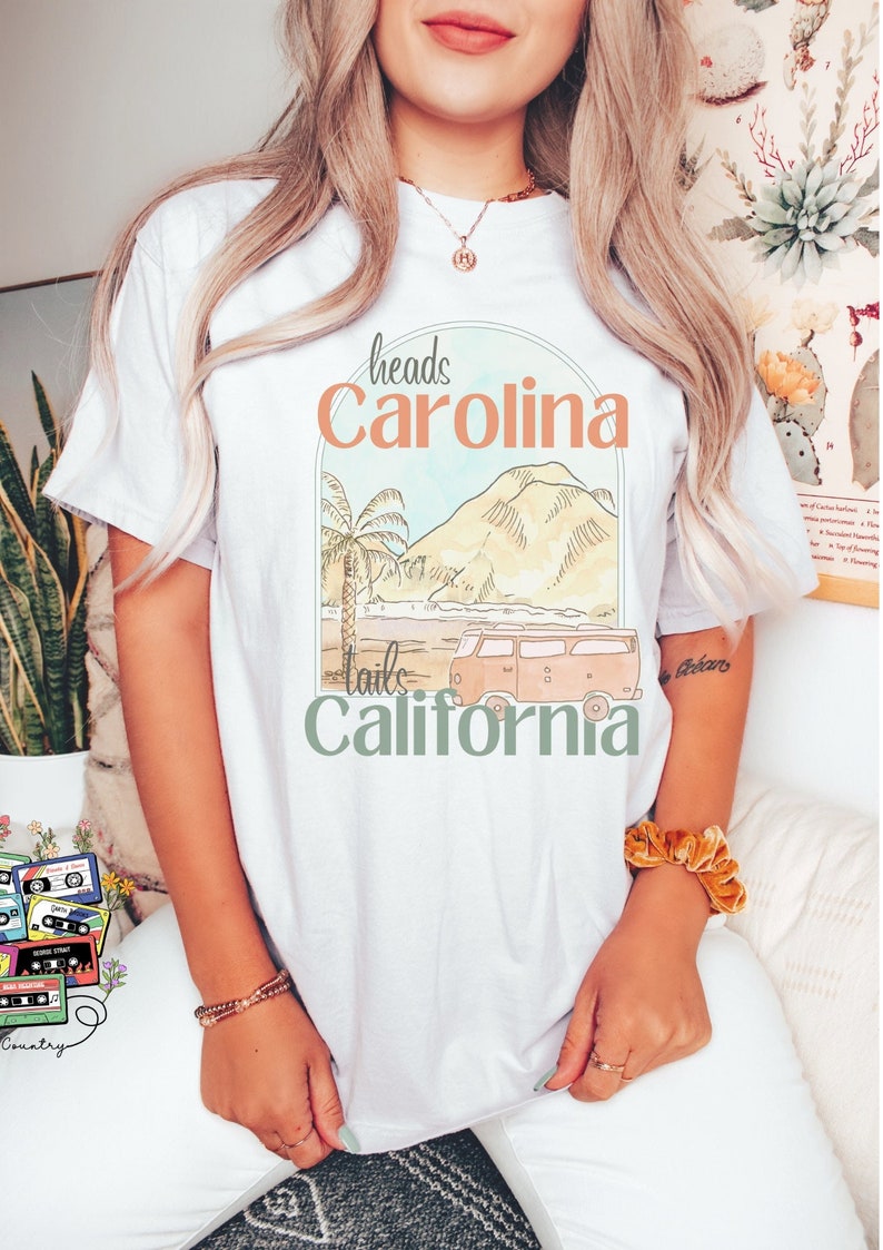 Heads Carolina Tails California Shirt Jo Dee Messina Tshirt Etsy