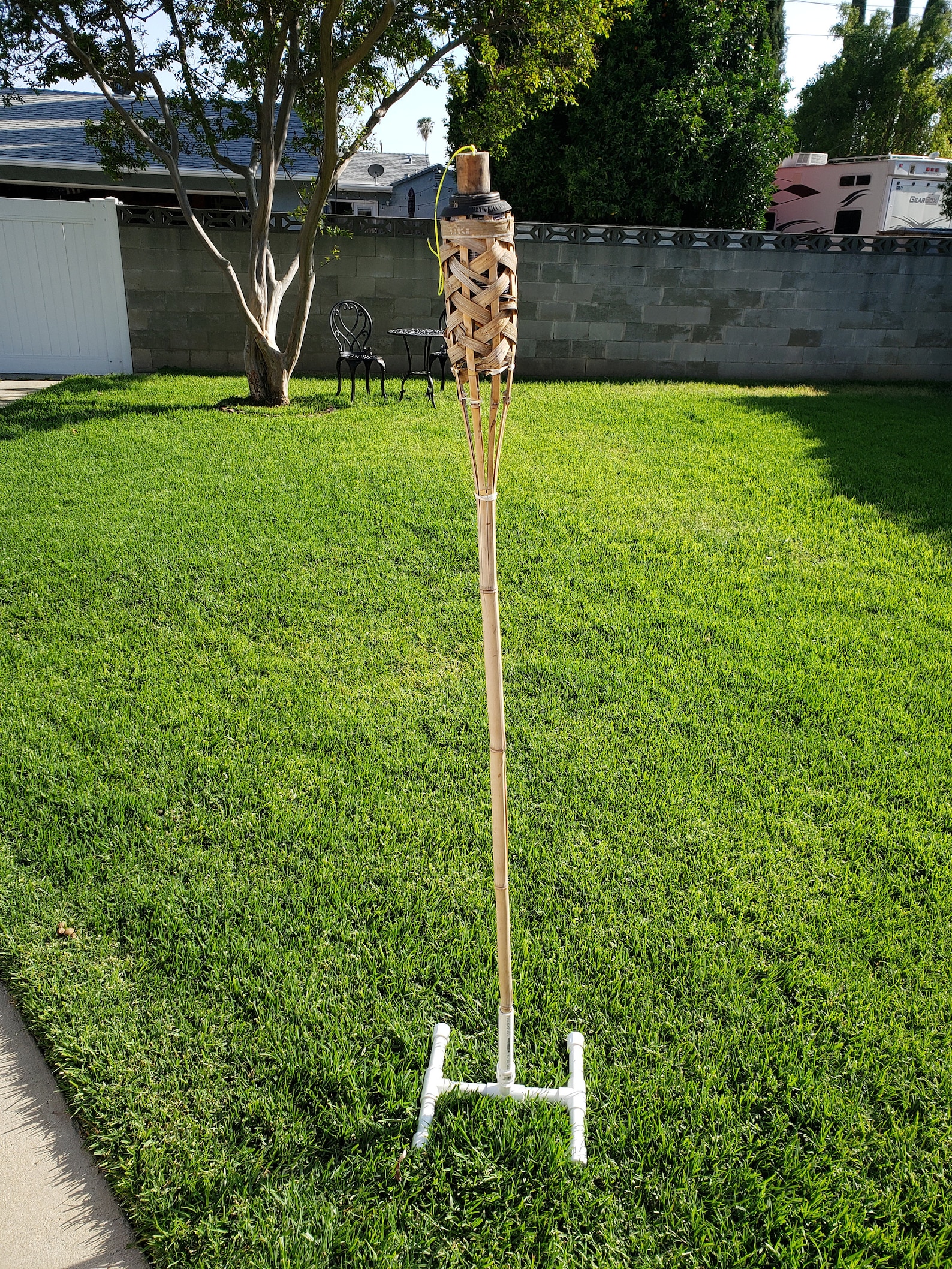 Tiki Torch Stands Set of Four. Assembled, 4 Stands Only. Tiki Torches